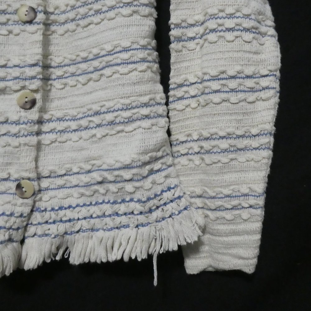 HER | small | Chic Textured Button-Up Cardigan | Made In Canada | 100% Cotton - Picture 7 of 15